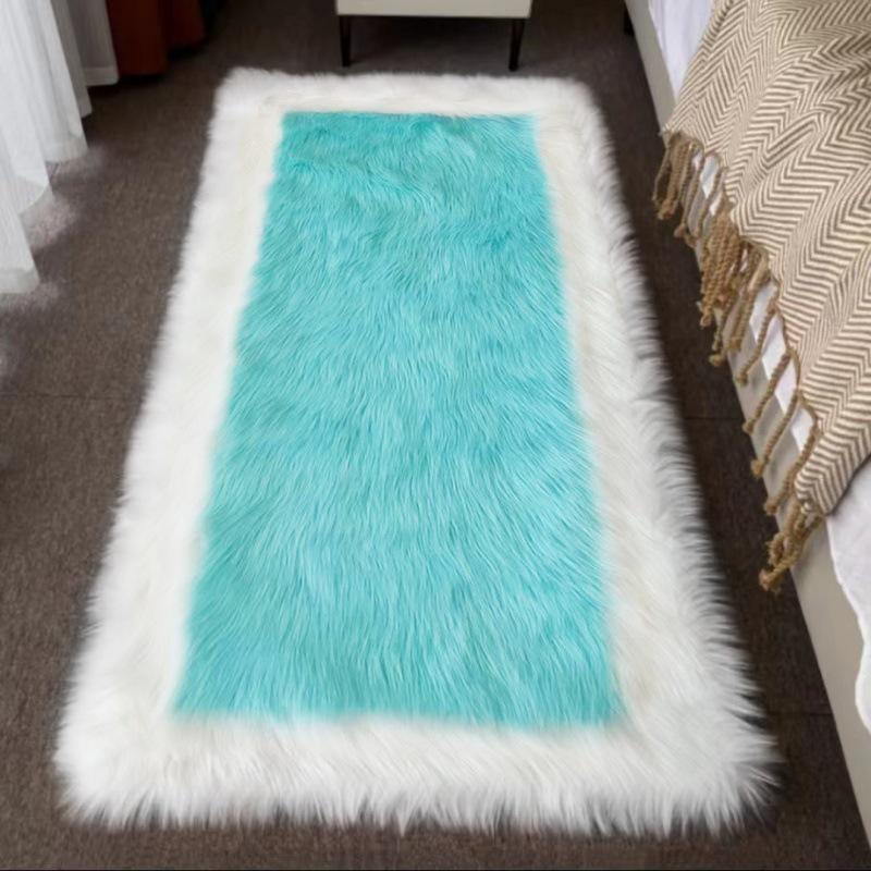 New Wave Faux Wool Rug: Bedroom, Living Room & Bay Window Mat with Long Pile
