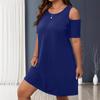 Spring and summer new women's ebay short-sleeved off-the-shoulder dress