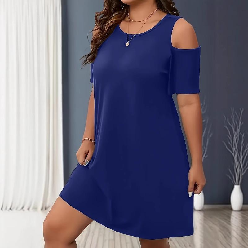 Spring and summer new women's ebay short-sleeved off-the-shoulder dress