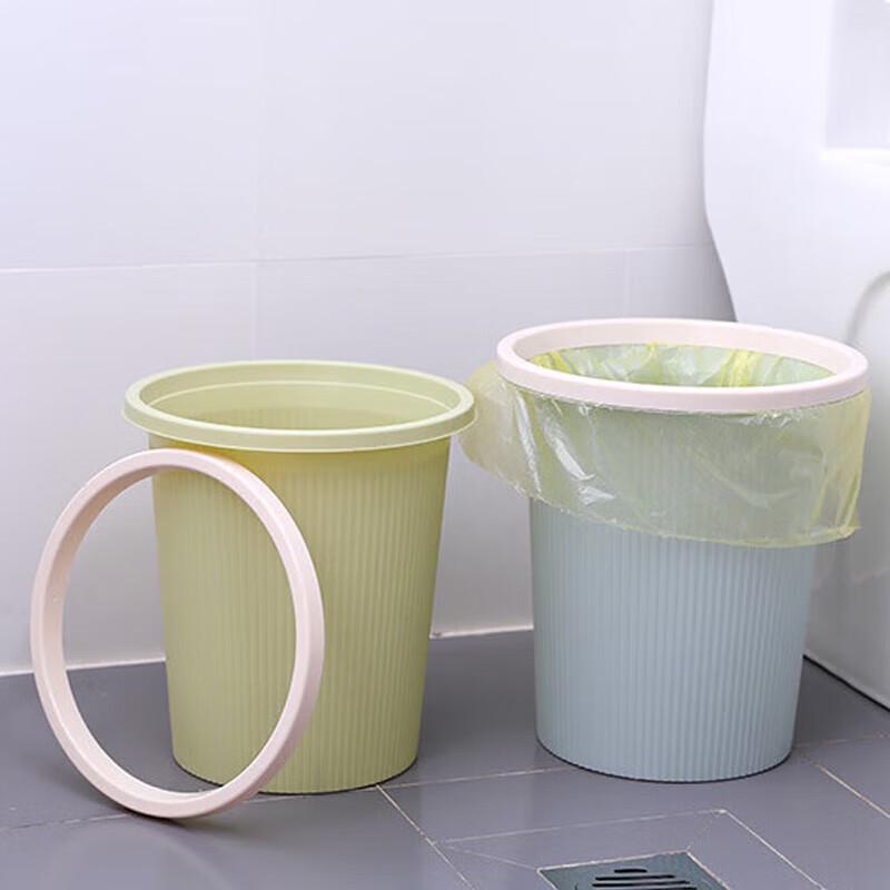 Haisidike Lidless Plastic Round Trash Can, 6-Pack