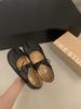 French flat bottom shallow mouth Mary Jane shoes women's autumn 2025 new sub-toe word with pig's trotters ballet shoes