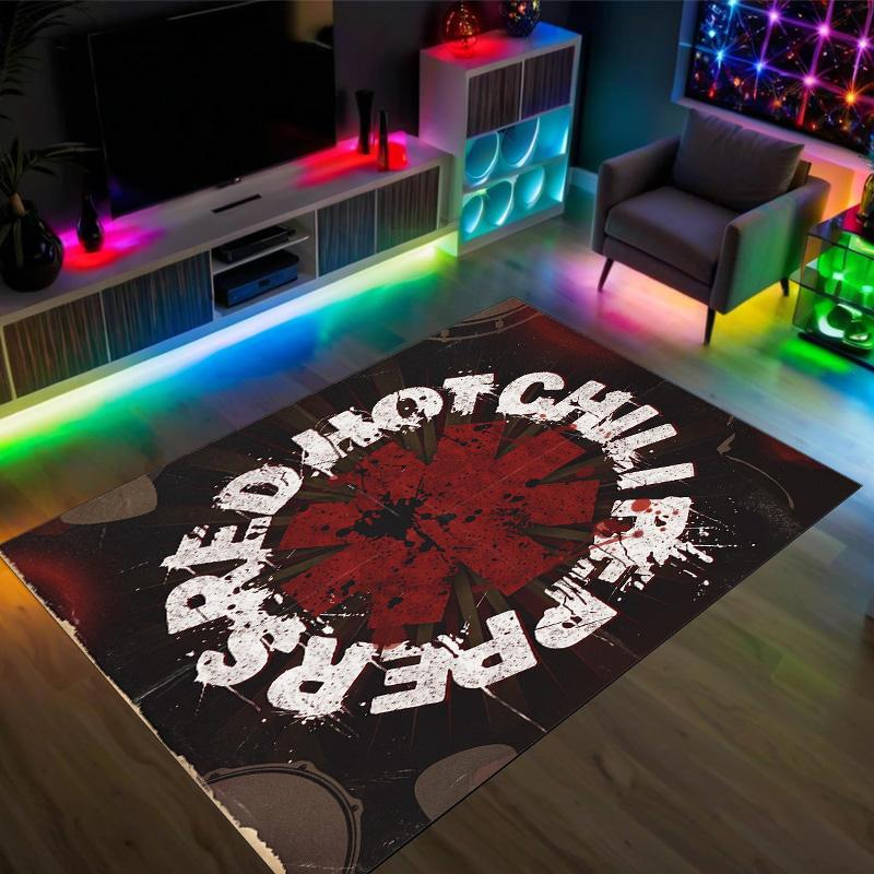 Red Hot Chili Peppers Design Kristall Samt Teppich Gemütlich Nicht?Rutschfester Teppich mit Aufdruck für Schlafzimmer Wohnzimmer Eingang