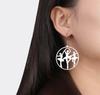 Dance Hollow Circle Ballerina Dangle Earrings Women Dancing Girls Silhouette Earrings Ballet Fashion Jewelry Gift Earrings