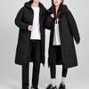 Luxury high-end winter long over-the-knee solid color loose thick windproof down jacket for men and women couples