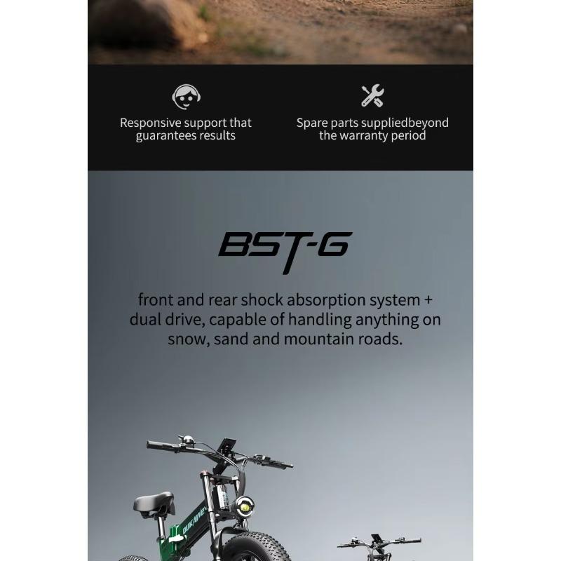 LANKELEISI BST-6 2000W Dvoumotorové E-kolo, 48V 17,5Ah Baterie, 26x4.0 Tlusté Pneumatiky, Plné Odpružení, Dojezd 120KM