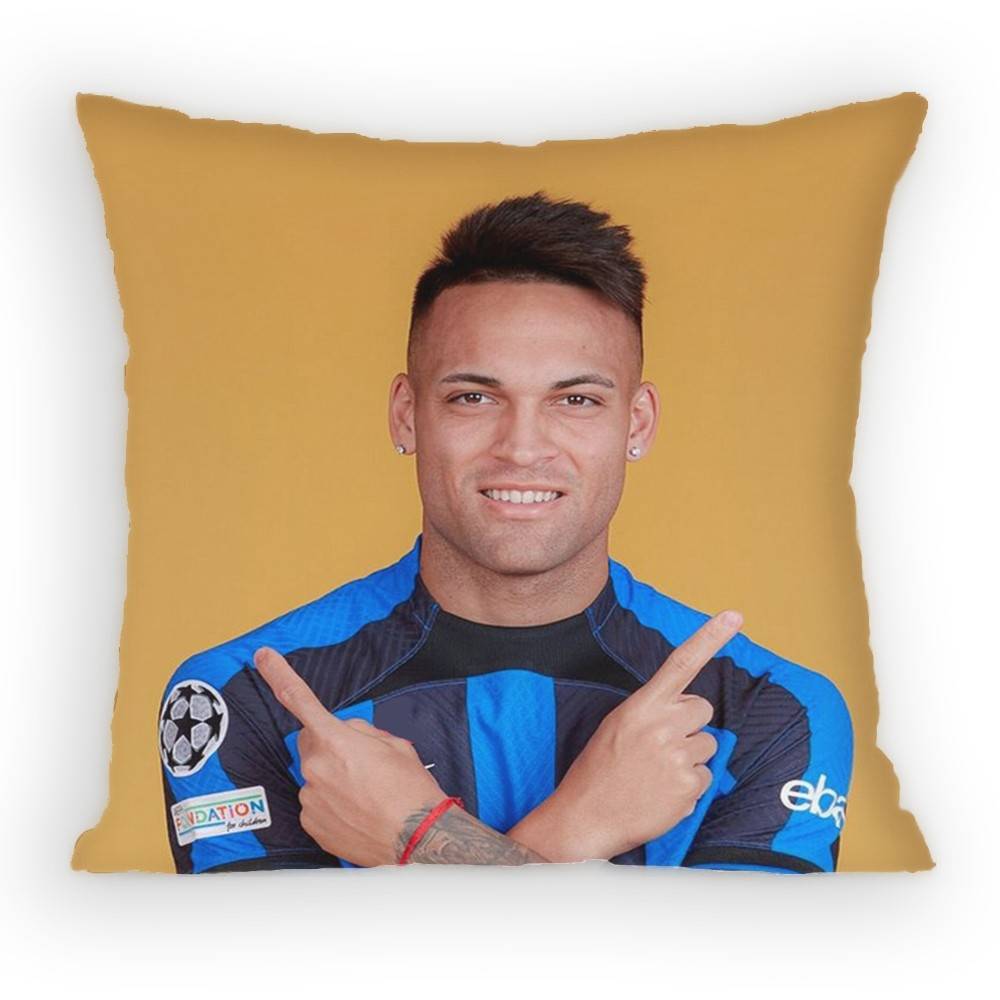 Lautaro Martinez Calciatore Federa per cuscino Federa antiacaro Cerniera invisibile Peluche corto setoso Copricuscino per divano