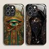 Retro Devil Eye Mysterious Totem Tempered Glass Phone Case for IPhone 17 16 Pro Max 15 14 13 12 Mini 11 X XS MAX 7 8 Plus Cover