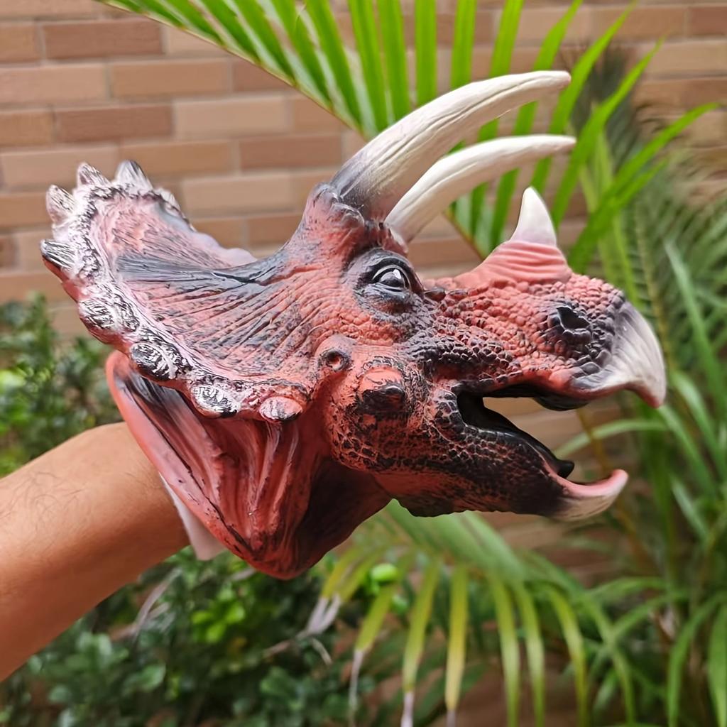 Dinosaur Puppet Realistic Dinosaur Head Hand Puppets Toy Flexible Rubber Hand Puppet Soft Dinosaur Toys For Kids
