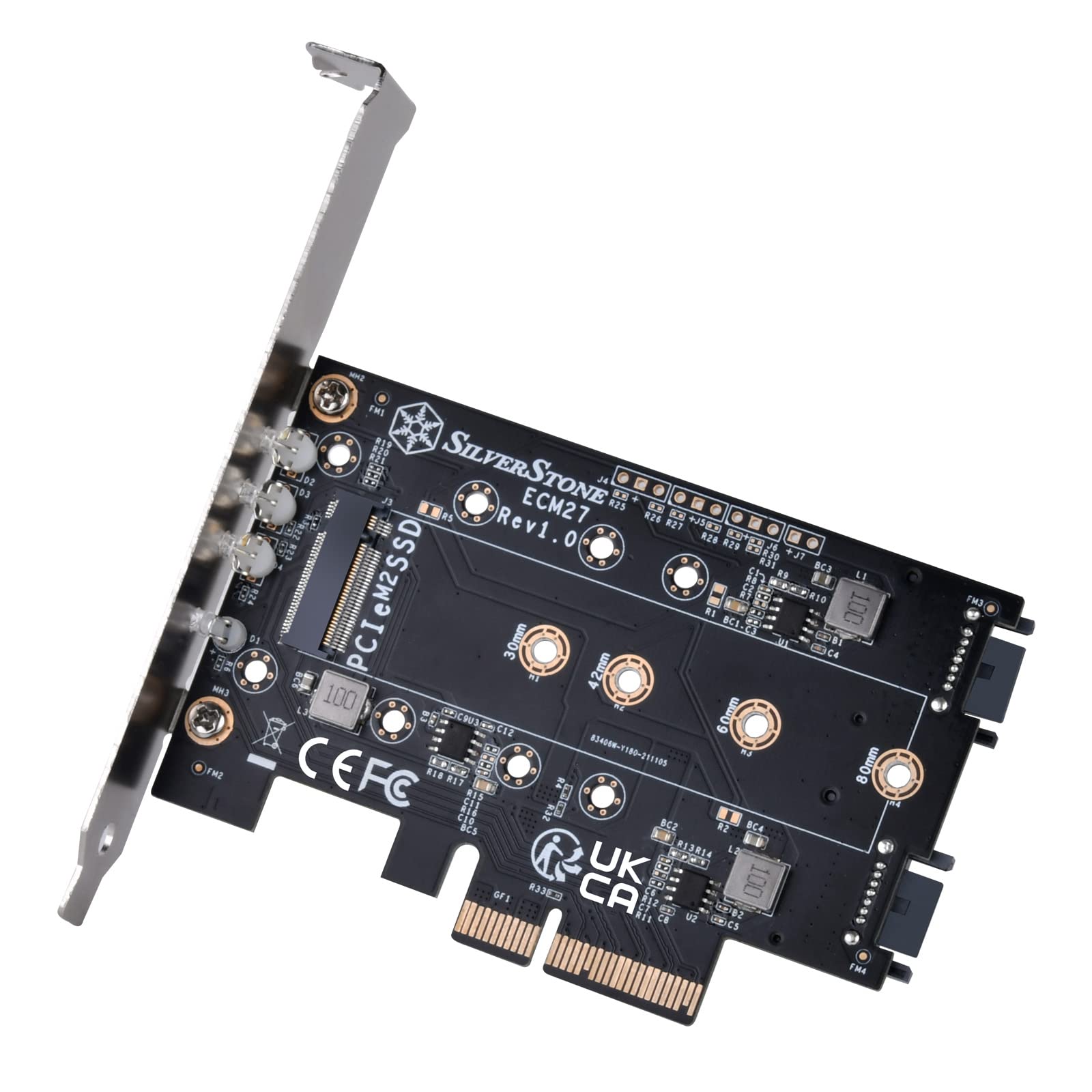 

Silver Stone ECM27 SSD Expansion Kit (Up to 3 SSDs) PCIe Expansion Card SST-ECM27 / Officially Distributed in Japan, Silver