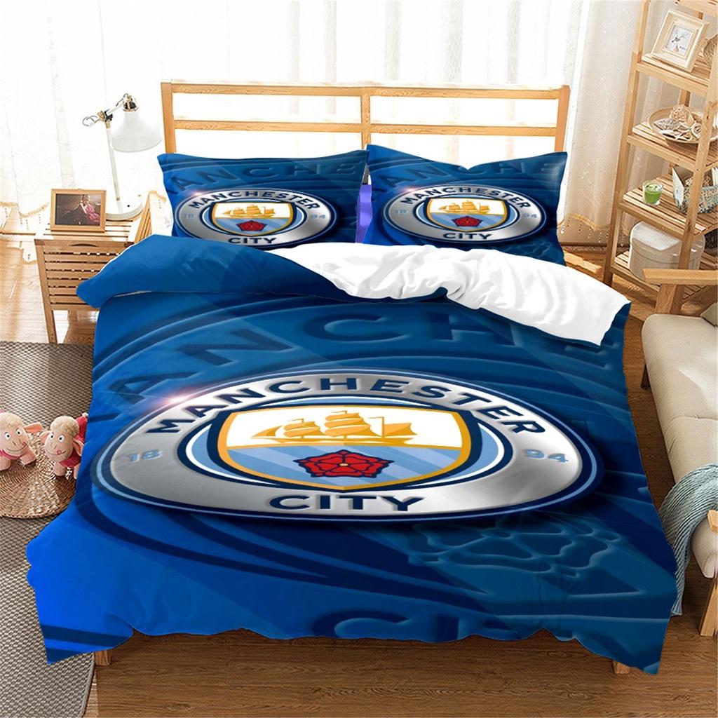 Team Logo Soccer Double 3 Piece Bedding Set Ball Sports Collection Textiles Home