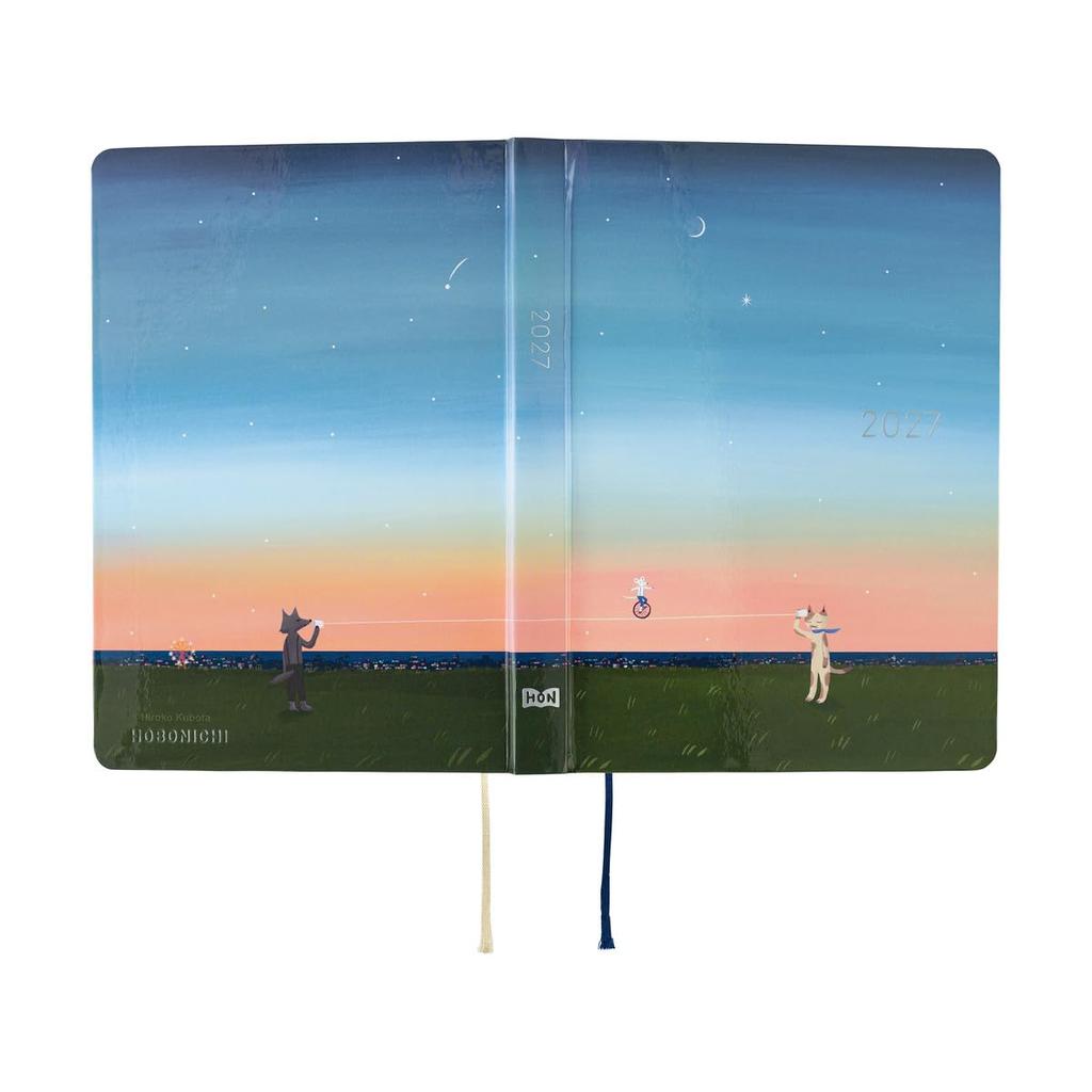 Hobonichi Techo 2027 HON English Hiroko Kubota String Telephone Until the Moon is Full 1 Page Per Day January Starts Edition / [A6 / / / Monday]