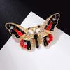 Broche Papillon Strass Émail Peint Alliage Épinglette pour Accessoires Vêtements Femme
