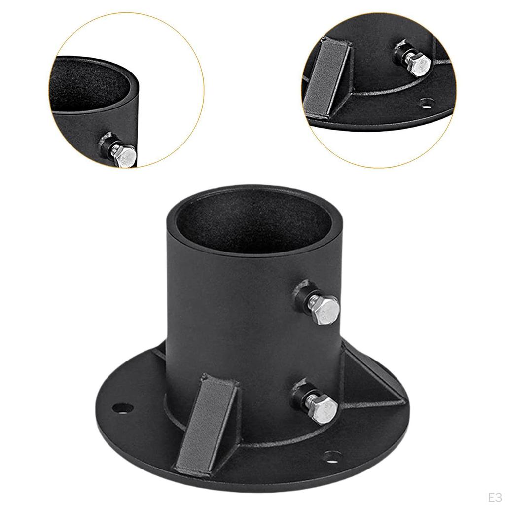 Concrete Mounted Base for Round Fence Posts with Screws Lighting And Fencing