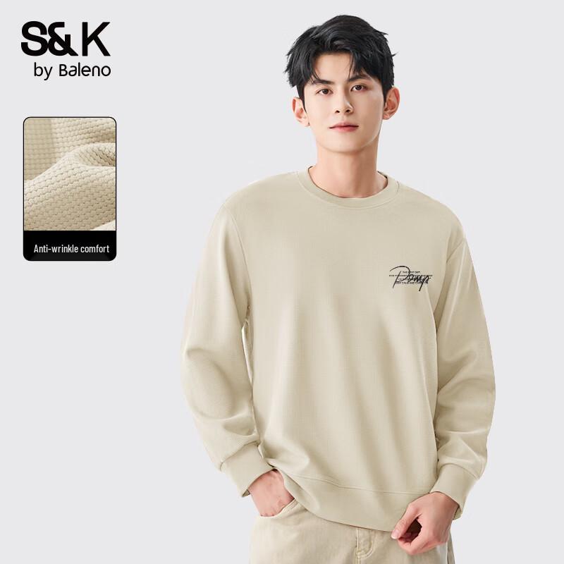 Baleno Men's Waffle Knit Crew Neck Sweatshirt