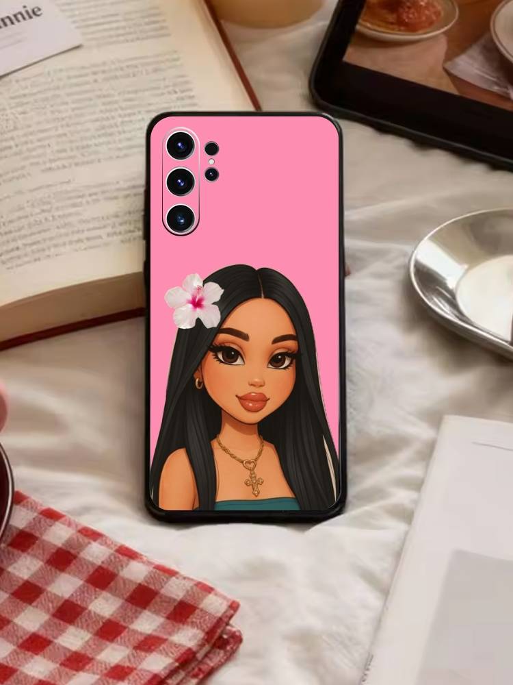 T-Rapunzel Princess Phone Case For Samsung S26,S25,S24,S23,S22,S30,S21,Ultra,Plus,FE 5G Black Soft Cover