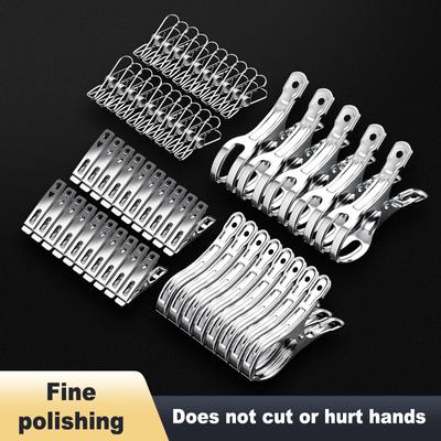 20/10/8Pc Beach Towel Clips Metal Strong Windproof Clothes Pegs Quilt Hanging Clip Reusable Non-Slip Fixed Drying Clothespin