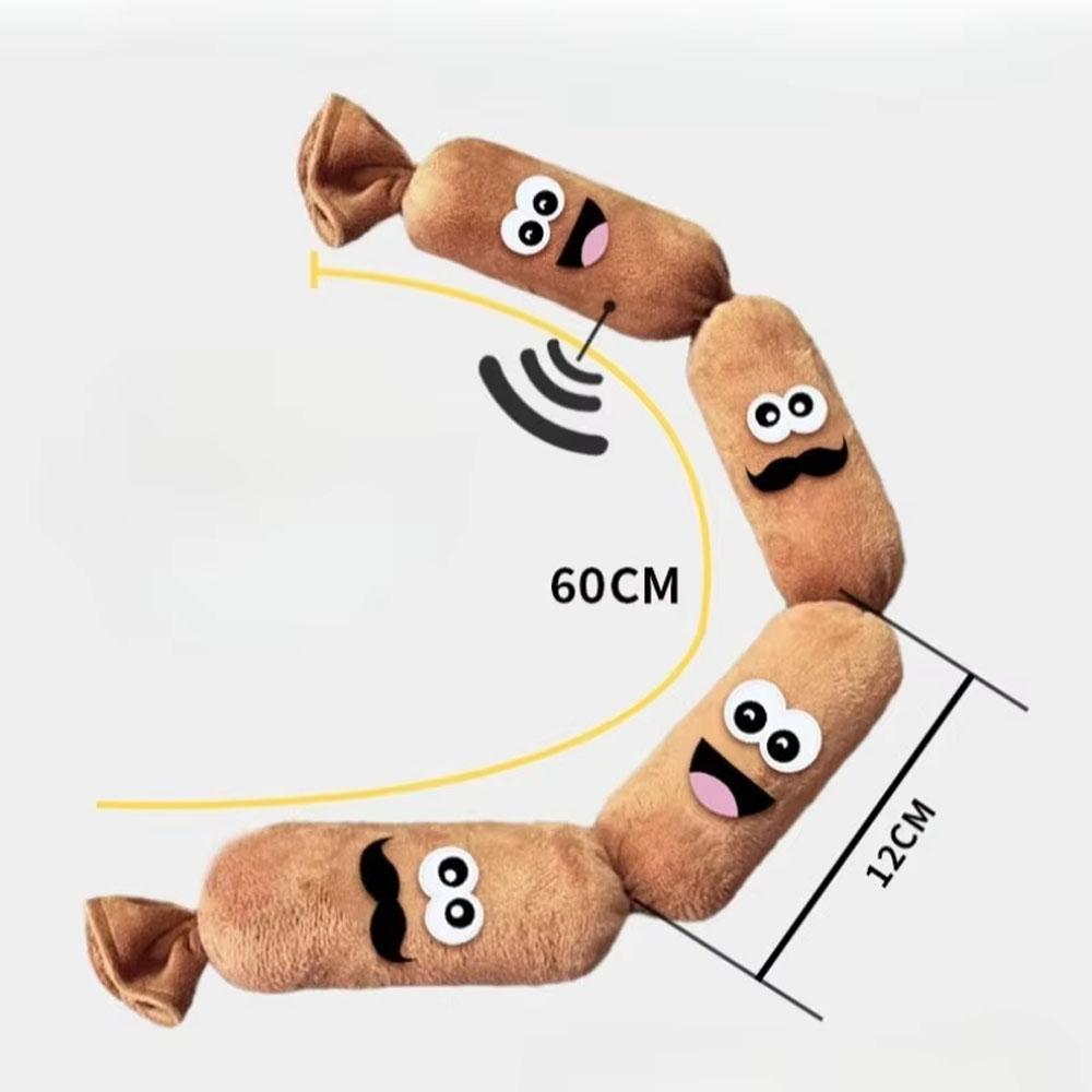 Dog Plush Chew Toy Teeth Cleaning Simulated Sausage Squeak with BB Sound Durable Puppy Toy Bite-Resistant Molar Dog Supplies
