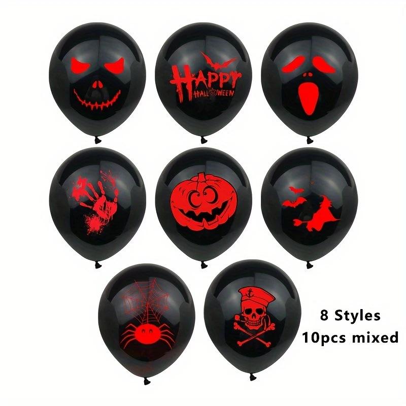 10pcs Halloween Party Balloon Pumpkin, Spider, and Skull Design, Perfect for Horror Decoration Halloween Decoration