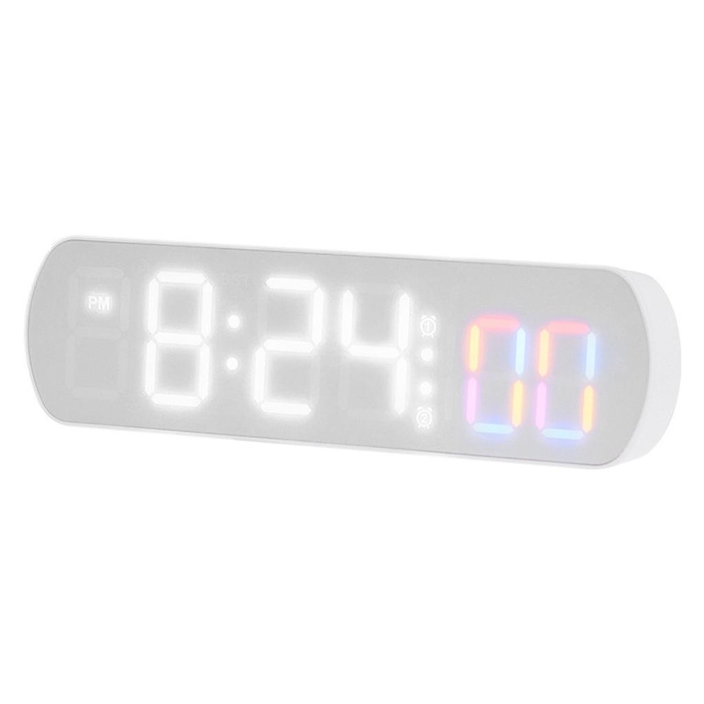 Datum, digitale Uhr, Materialtemperaturanzeige, hochauflösendes LED-Display, Anzeige in vier Farben, weiße Uhr mit blauem Licht