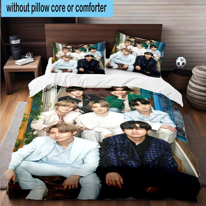 3 Stück K-Pop Musikgruppe 3 Stück Bettwäsche, inklusive 3 Stück Bettbezug und 2 Stück Kissenbezüge. Perfekt für Weihnachten, ideal für Schlafzimmer, Wohnheimzimmer