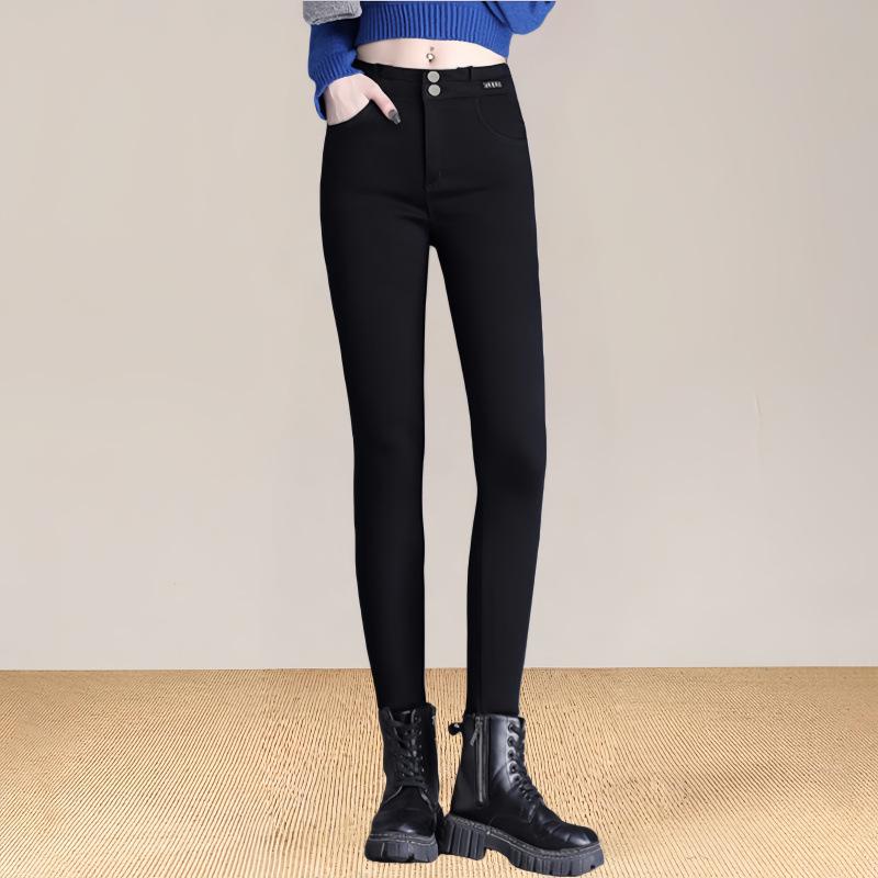 

Women s Black High-Waisted Skinny Jeans: Slimming, Stretchy, Butt-Lifting Pencil Pants for Spring/Autumn Medium чорний