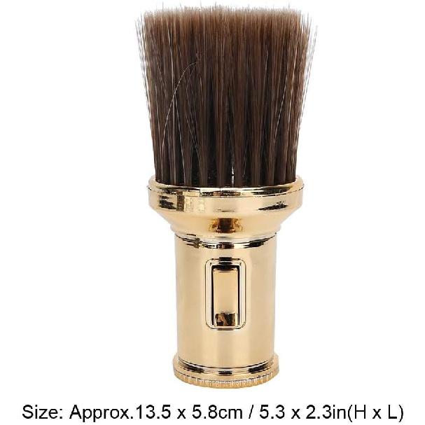 Hair Sweep, Multifunctional Neck Duster Brush Beard Shaving Brush Barber Brush for Barber Shop(Gold)