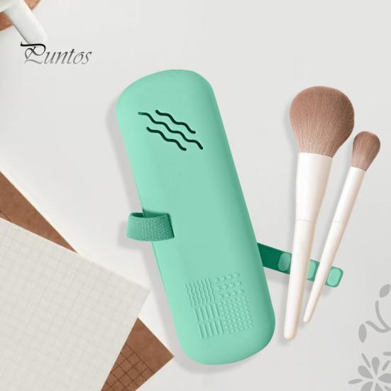 Kosmetiktasche aus Silikon, Reise-Make-up-Pinselhalter, tragbarer Pinsel-Organizer, belüftete Kosmetiktasche für den täglichen Gebrauch, Reiseaufbewahrung