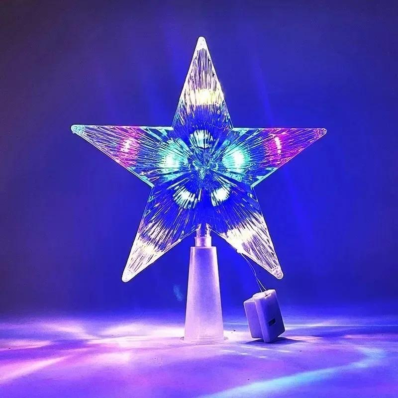 15cm Weihnachtsbaumschmuck Sterne Warmweiße Lichter Heim Zimmer Dekor LED Leuchtende Lampe Weihnachts-Festival Topstern Navidad 1,07in