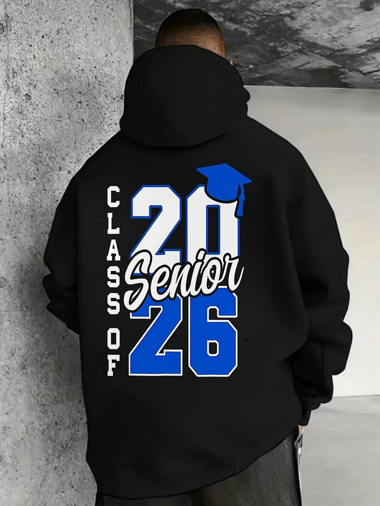 Mens & Womens Class of 2026 Senior Year Hooded Sweatshirt | Soft Fabric Graduation & Diploma Number 26 Design Machine Washable Cas
