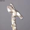 Vintage Silver Giraffe Statue Ornaments Desk Decoration Abstract Animal Giraffe Sculpture Resin Crafts Room Aesthetic Decor