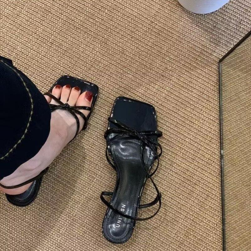 

Fashion New Style Fashion Women s Elegant French Style Black High Heel Sandals with Fine Straps Women s Shoes Roman Shoes Zapatos Mujer 35