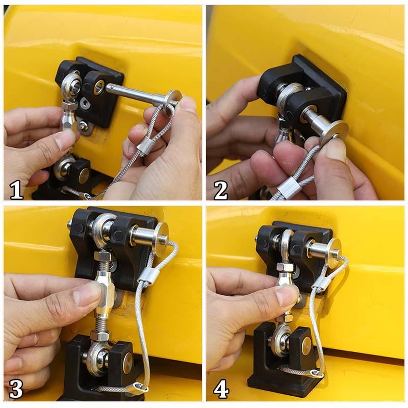 Engine Hood Latches Locking Hood Catch Kit With Metal Hood Locks Compatible With Jeep Wrangler TJ 1997-2006