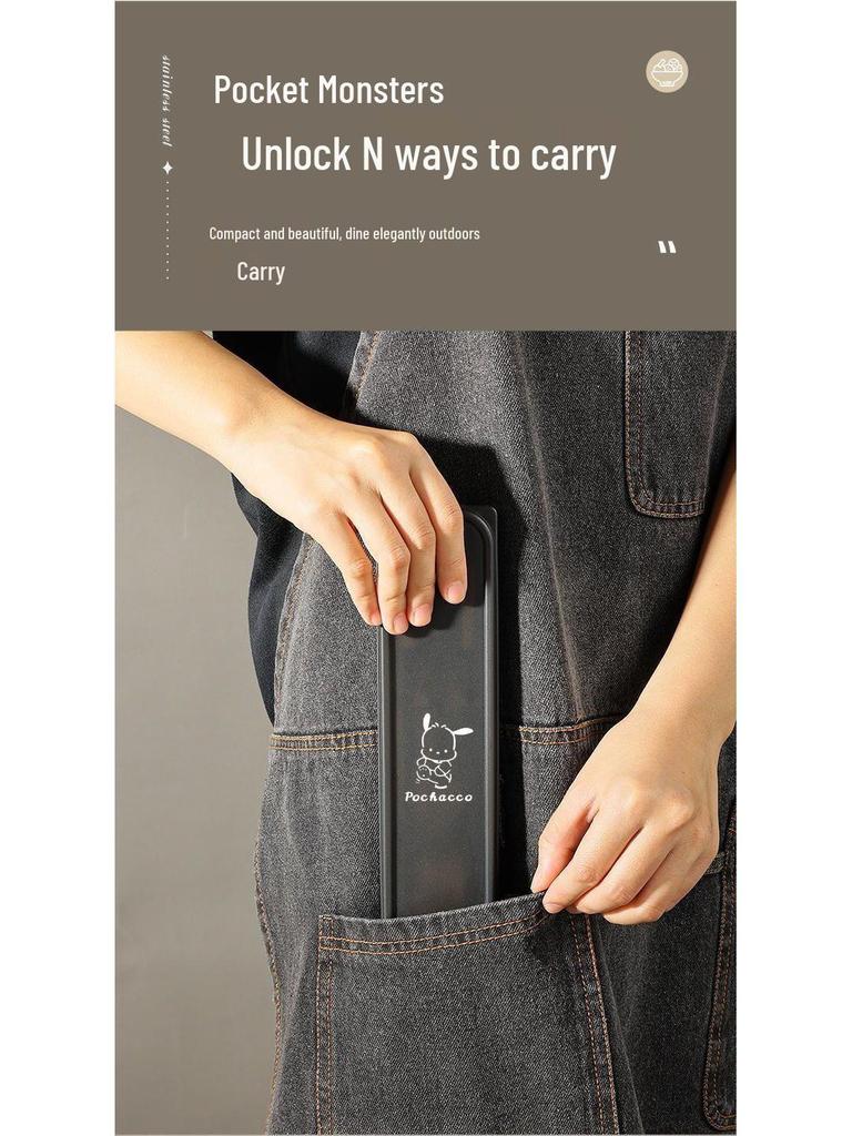 Portable Stainless Steel Cutlery Set: Spoon, Chopsticks, and Fork for Home or Student Use