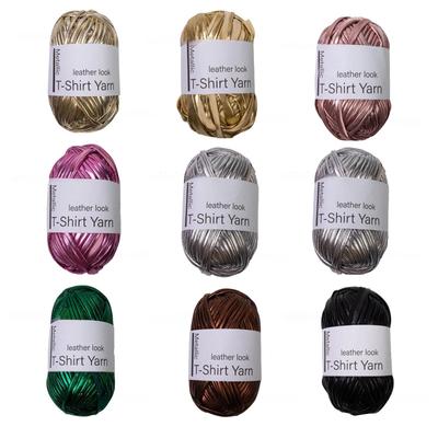 Metallic T Shirt Yarn Soft 40M Crochet Bag Yarn for DIY Blanket Crocheting