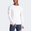 Adidas Adizero Letter Print Stitch Decoration Round Neck Long Sleeve T-Shirt Men Tops White IL9070