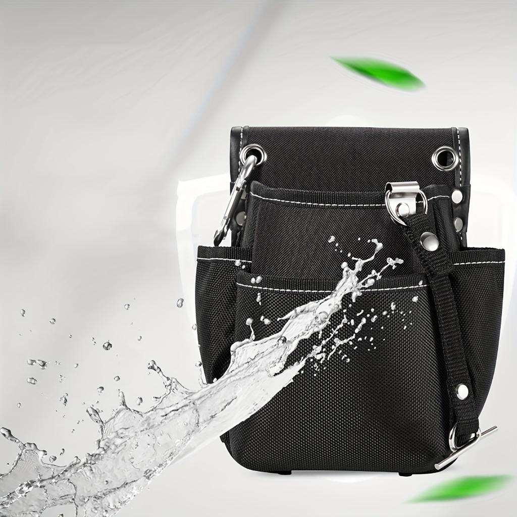 5 Spezifikationen Einseitige Werkzeugtasche für Elektriker, Zimmerleute und Bauarbeiter, Robuste Canvas-Konstruktion, schwarz