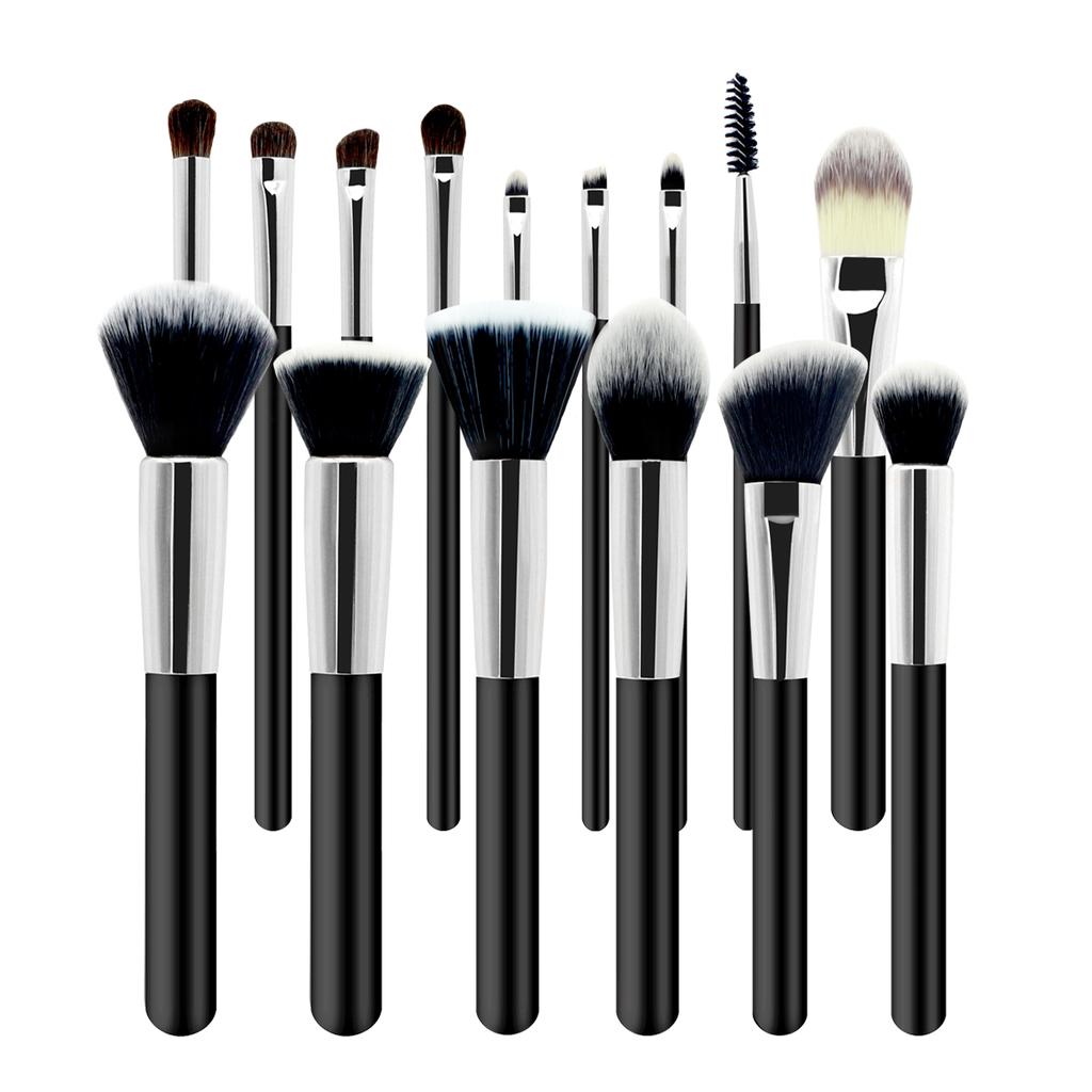 HMU Blind Drop Shipping Soft 12pcs Pink Wood Handle Good Quality Custom Logo Makeup Brushes Set