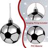 6 Stück/Karton Weihnachtskugel-Ornamente Weihnachtsbaum-Anhänger Vier Sportarten Fußball Basketball Rugby Baseball Hängeornament Neujahr Zuhause