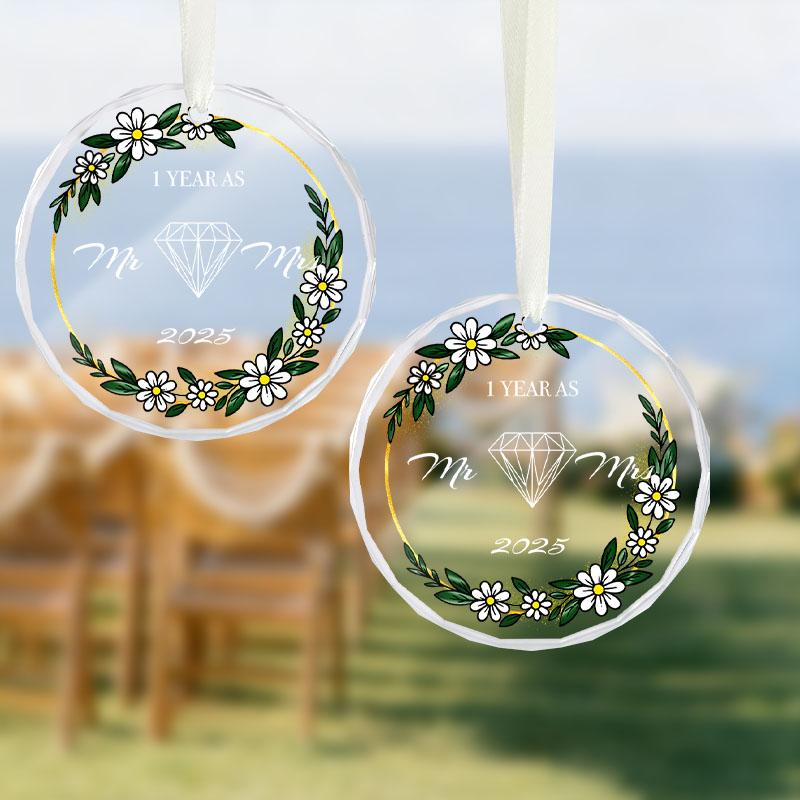 1pc/2pcs Wedding Ornament 2025 – Perfect Mr and Mrs Gifts & Bride Gift