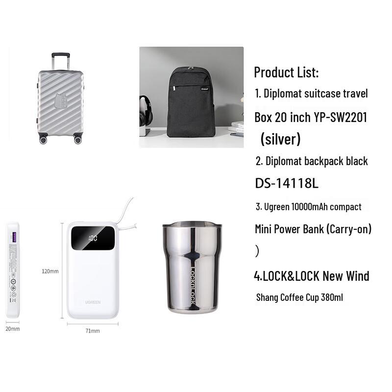 Diplomat 20-inch Silver Suitcase 20 inches