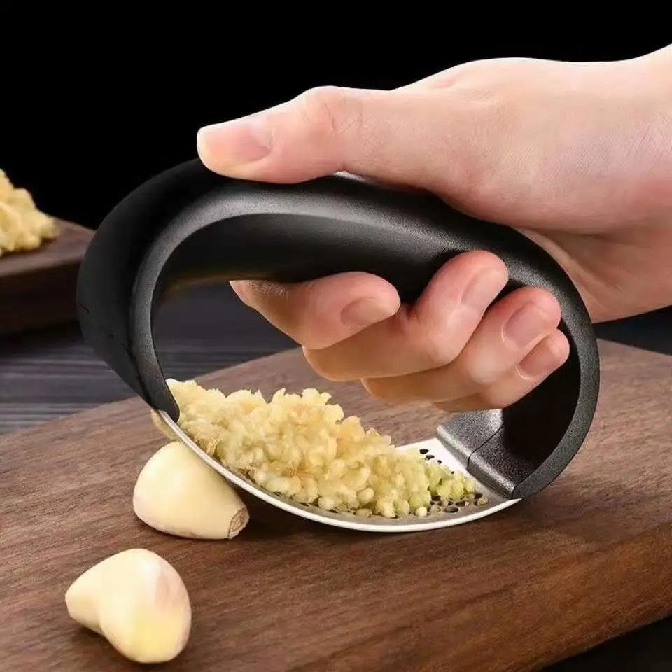 Manual Stainless Steel Garlic Press Shoot Minced Garlic Garlic Mashed Garlic Tools Ring Garlic Press Kitchen Tools