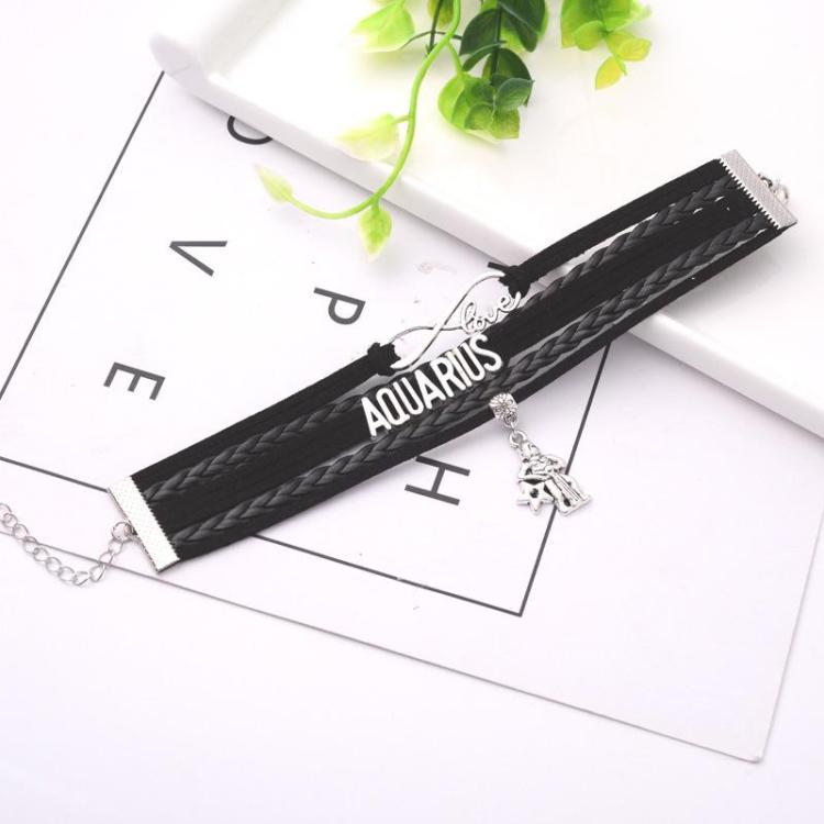 12 Sternbild-Lederarmbänder, Unisex, Sternzeichen, handgefertigt, Vintage, Unendlichkeit, Liebe, Widder, Stier, Zwillinge, Krebs, Jungfrau, Skorpion