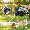 Reflective Dual Pet Leash 360 Swivel Walking Leash with Lights  For Small Dogs