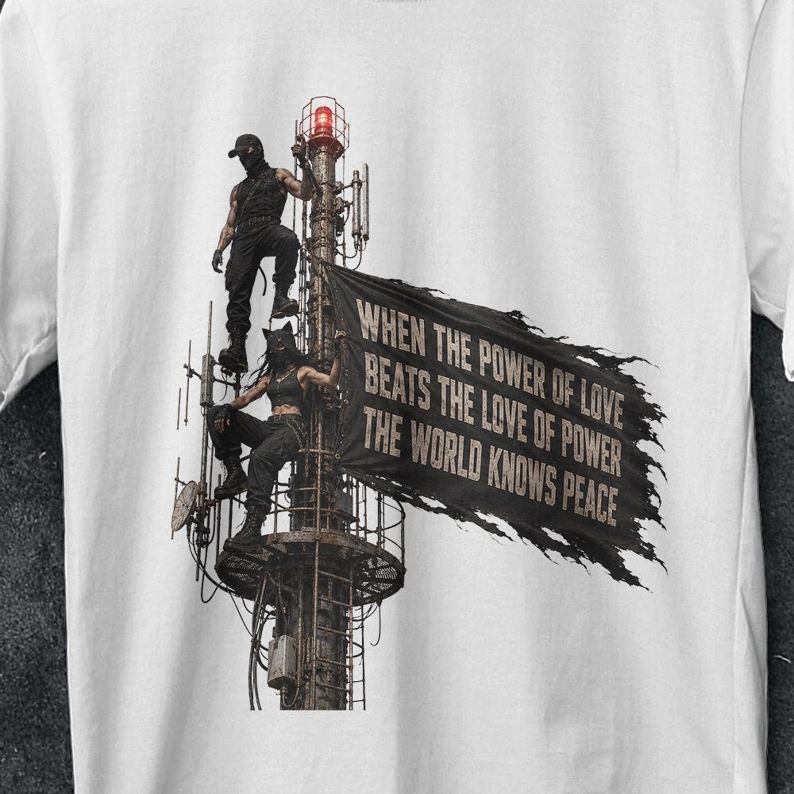 Power Of Love Peace Empire State Building Inspired Tee, Empire State Building Shirt, Nikolau Ivan Beerkus Quote Shirt, love, Angela Nikolau XL