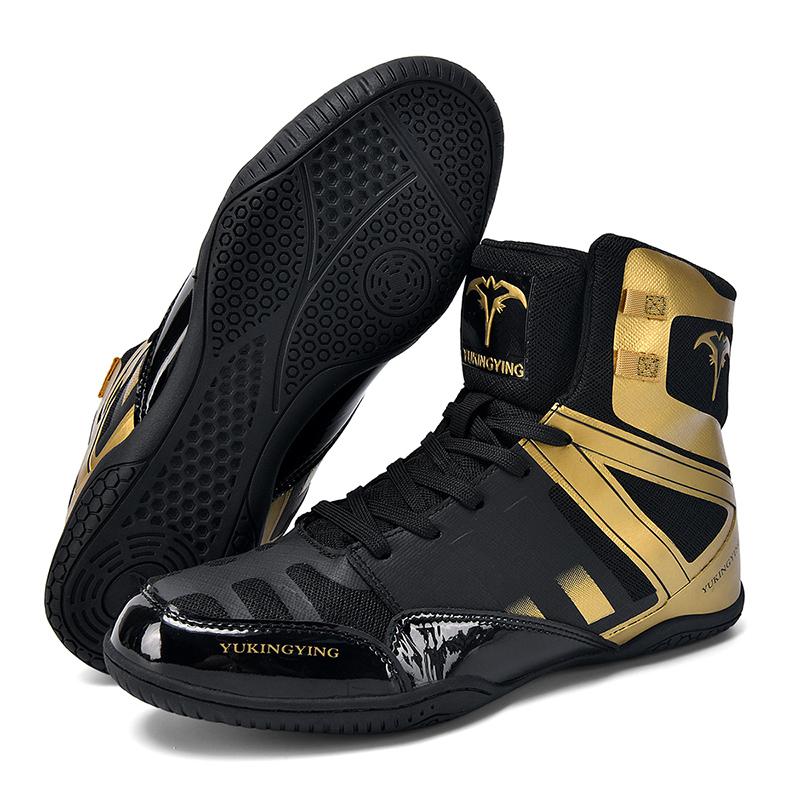 Wrestling Shoes Men's Sports Training Sneakers Large Size Black White Male Professional Featuring Boxing Material Practice Shoes