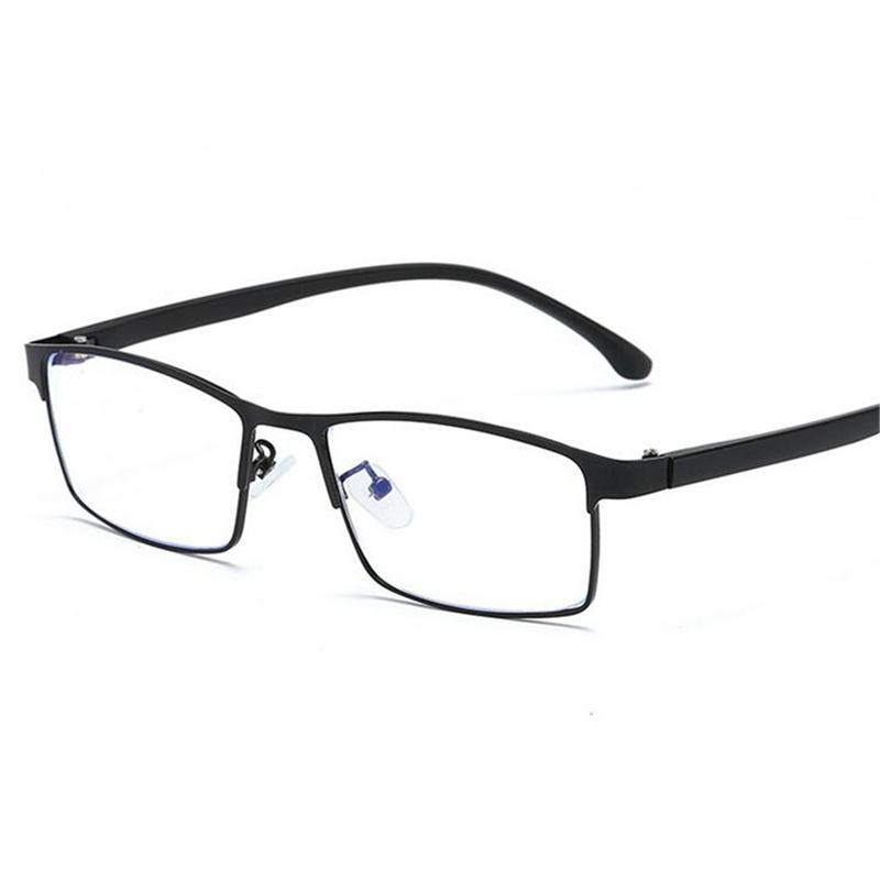 Men's Business 1.56 Aspherical Prescription Eyeglasses Women Retro Metal Square Nearsighted Glasses Diopter 0 To -6.0