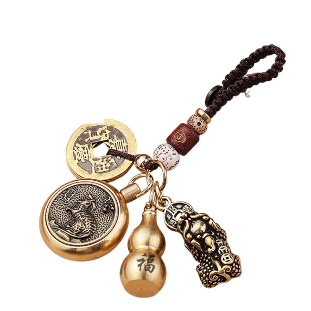 Vintage Style Twelve Zodiac Animal Keychains Animal Themed Universal Lucky Charm  Craft Decoration