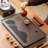 Cultural Accessory Bamboo Tea Tray with Water Storage Portable Dry Brewing Platform Tea Ceremony Platform Zen Meditation
