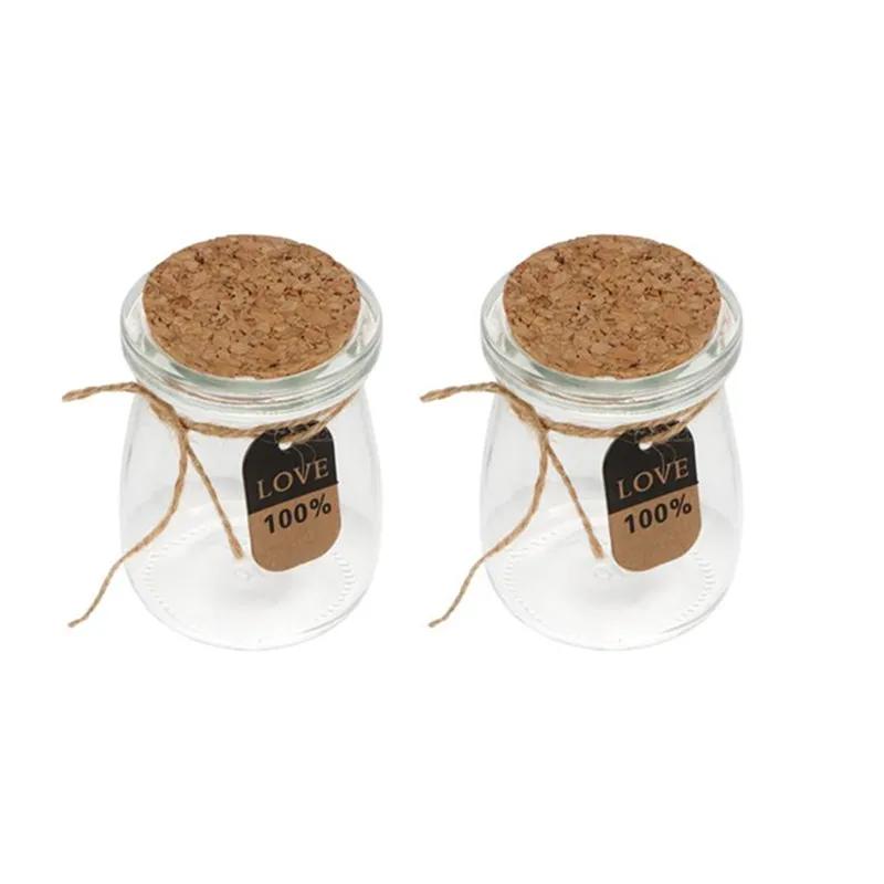 Neue 100ml Joghurt-Pudding-Gläser Mini Wunschglasflaschen Korken-Bastelarbeiten Winziges Leeres Glas Korkstopfen Transparentes Souvenirgefäß