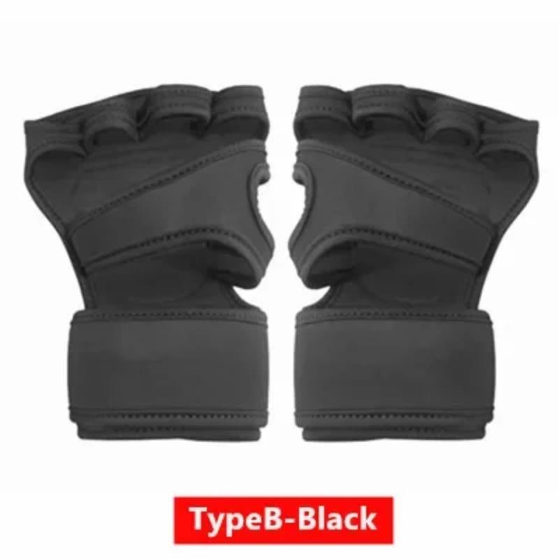 1 ζευγάρια γάντια προπόνησης άρσης βαρών για άνδρες Γυναικεία γυμναστική Αθλητισμός Body Building Gymnastics Gym Hand Wrist Protector Palm